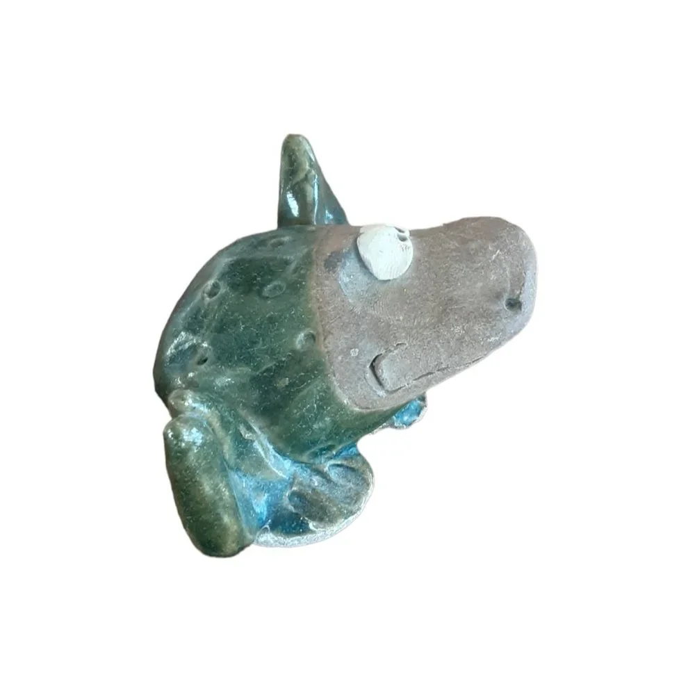 Handmade Studio Pottery Clay Toad Frog. Signed. Garden Art - Picture 3 of 6